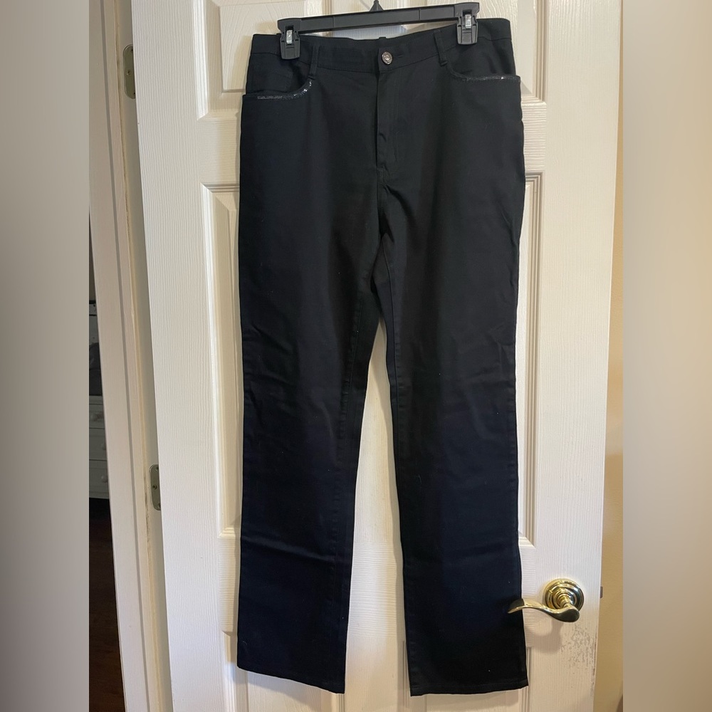 Women's Black Boot-Cut Pants with Subtle Flare